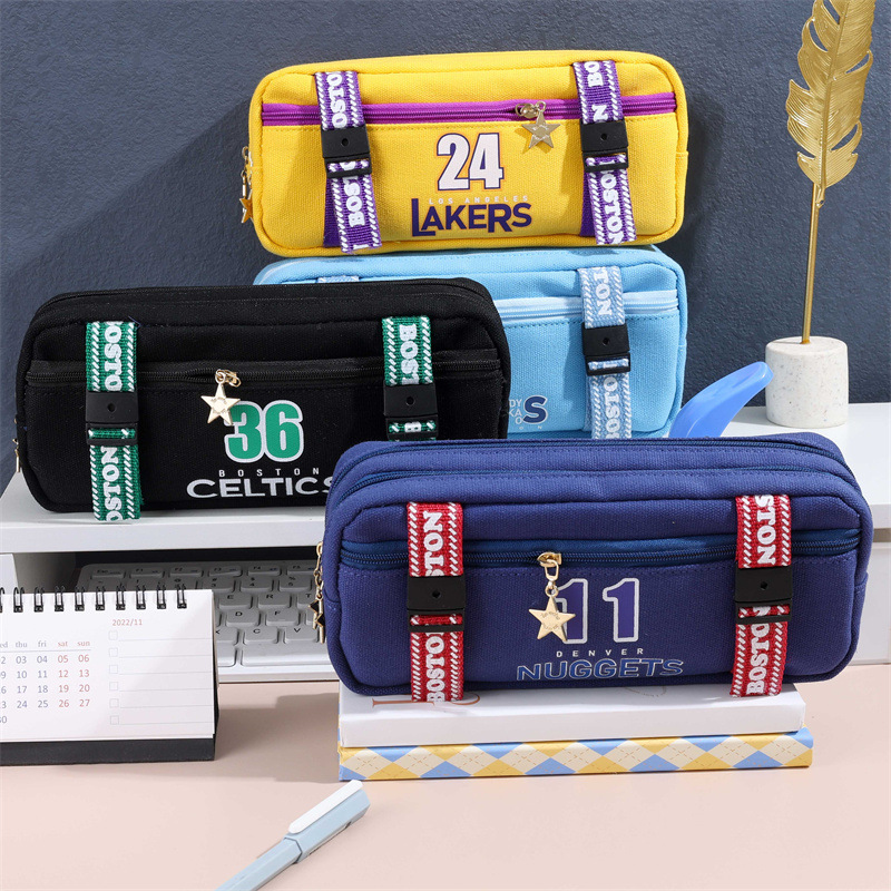 Double-layer basketball high quality capacious pencil case with…