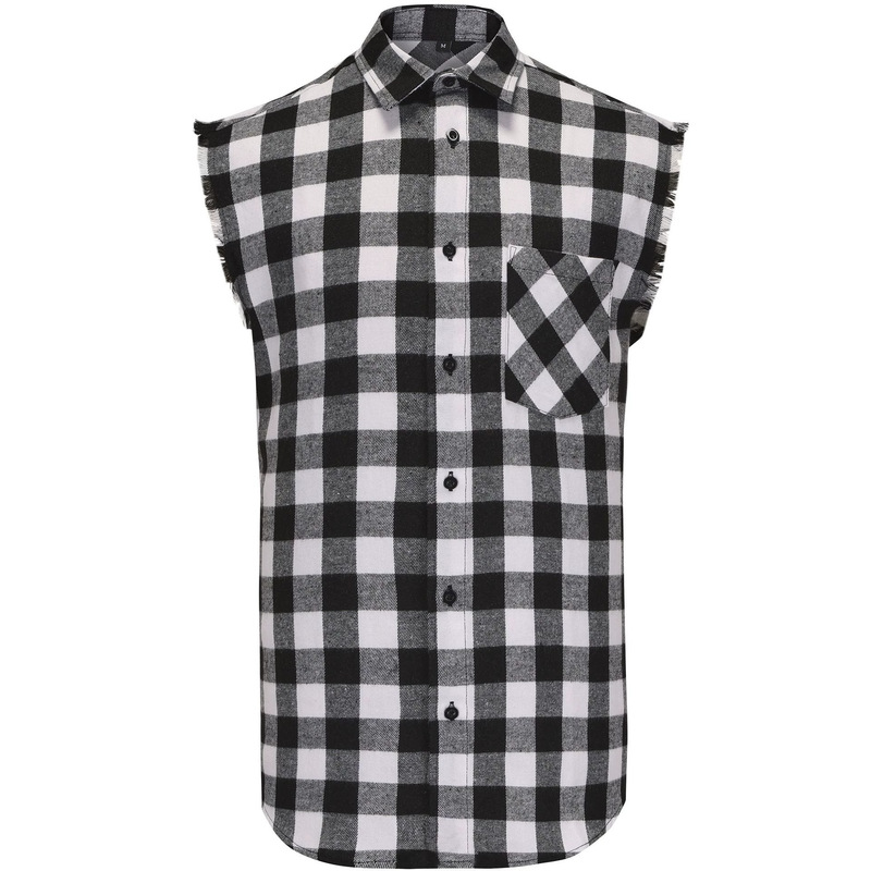Summer New European Size Men's Casual Sleeveless Shirts Amazon Fashion Plaid Multi-Color Shirts Wholesale Europe and America