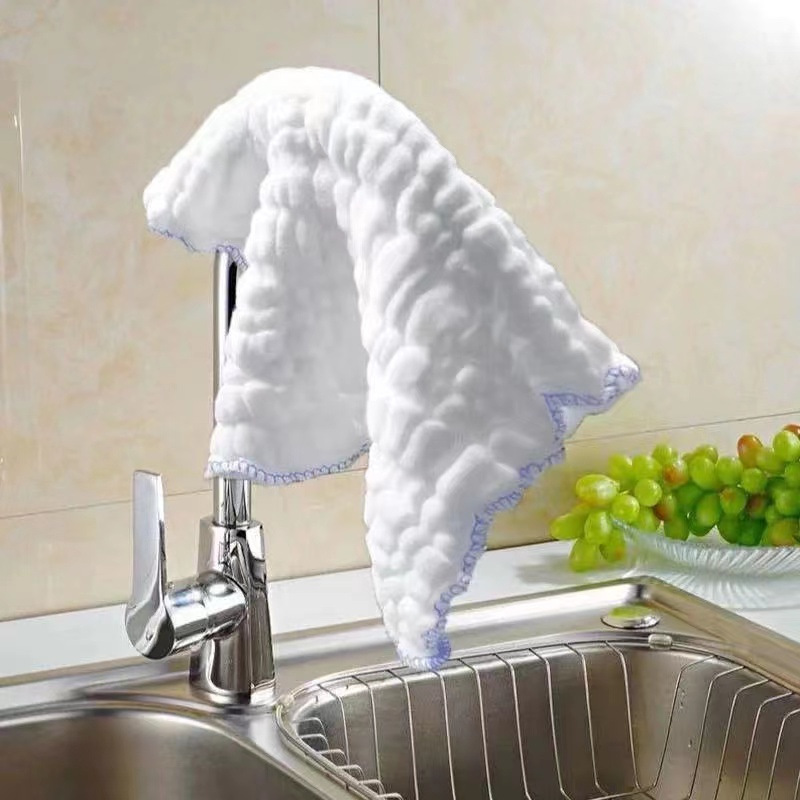 Kitchen dishwashing cloth pure cotton yarn oil-free lint-free absorbent thickened glass table cleaning dish towel