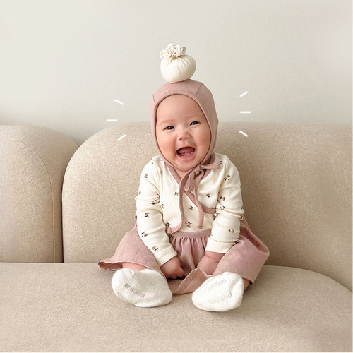 24 spring new Korean style baby jumpsuit set ins style cute bun style baby romper three-piece set