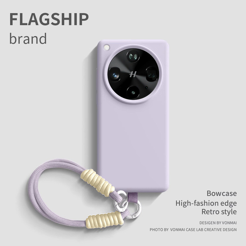 Imported Silicone Suitable for Oppofindx8Ultra Mobile Phone Case with Lanyard Findx9 Liquid Protective Cover All-Inclusive