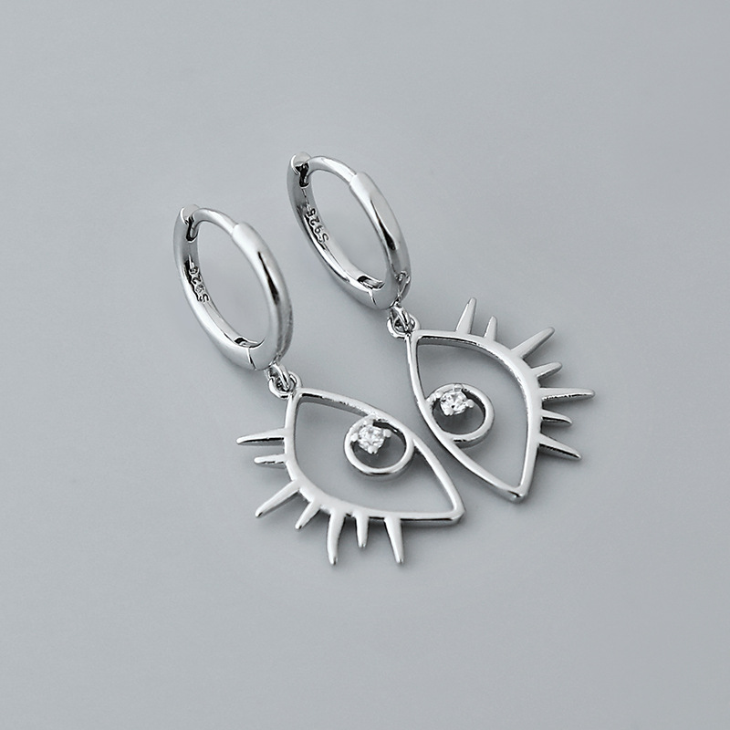 fashionable simple eye geometric inlaid zircon copper earrings wholesale nihaojewelrypicture3