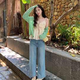韩式小清新甜美碎花法式吊带背心夏季新款抹胸辣妹显瘦百搭上衣