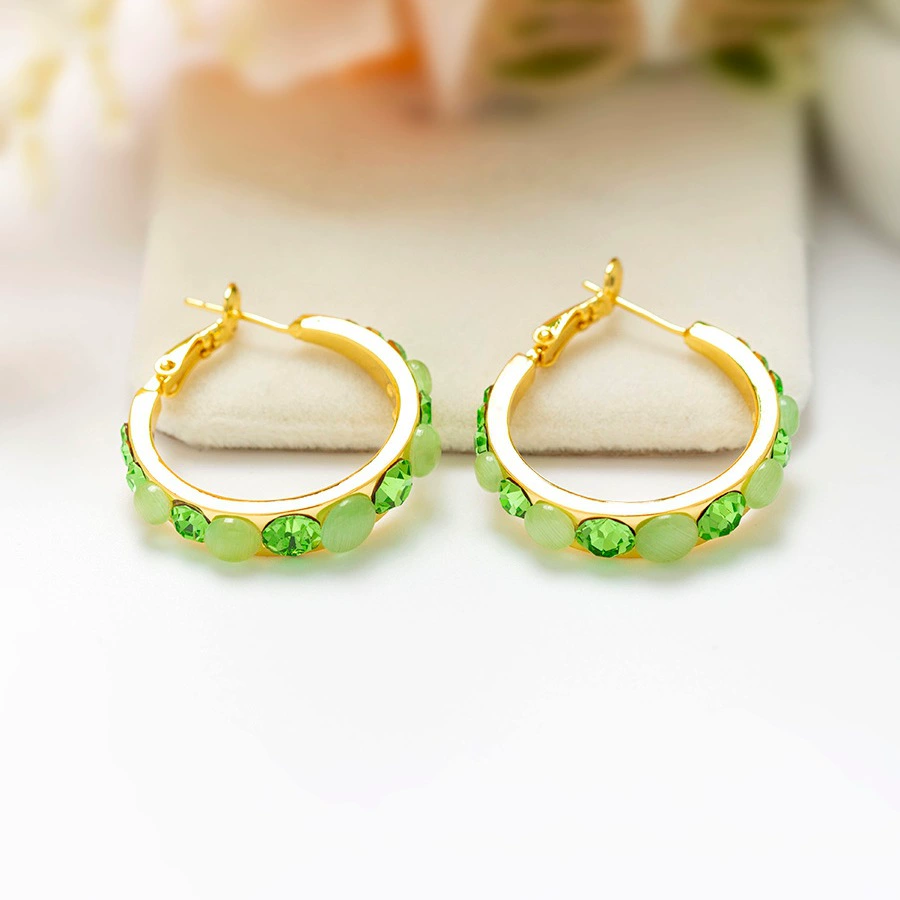 Сексуальные зелёные серьги, кошачий глаз