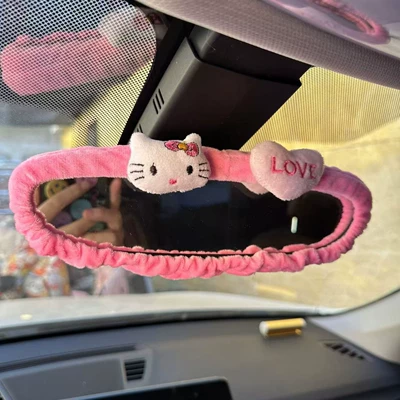 Cross-border car rearview mirror cover super soft cloth car decoration cute cartoon rearview mirror cover car interior accessories women