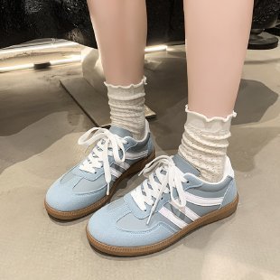 跨境现货大码软底德训鞋运动鞋欧美复古拼色系带轻便慢跑女鞋批发|undefined