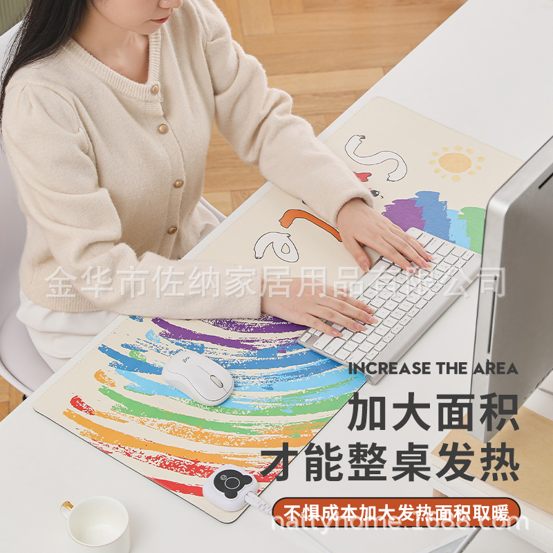 almohadilla de ratón de calentamiento de oficina computadora super grande invierno almohadilla de mesa de calentamiento dormitorio de estudiantes escribiendo tareas almohadilla de manos calientes