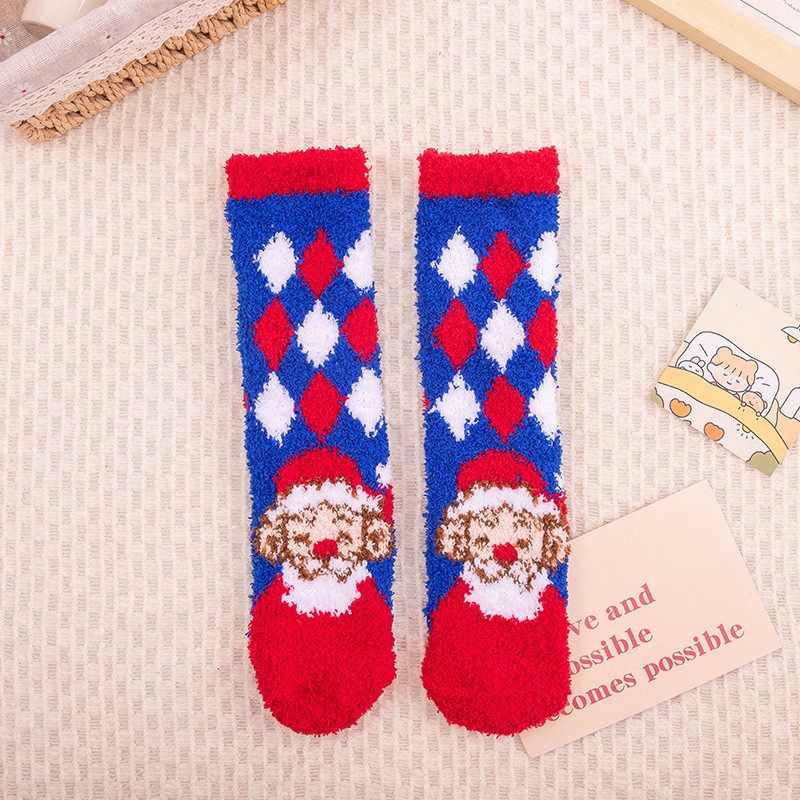 Calcetines Navideños Térmicos de Terciopelo de Coral Transpirables y Antibacterianos para Invierno image 7