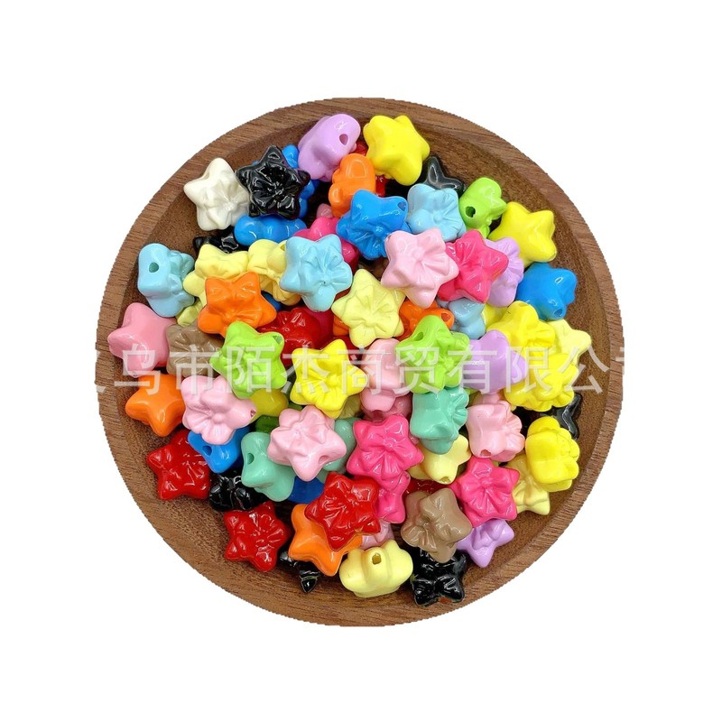 亚克力蝴蝶结五角星串珠 diy发绳饰品配件手机链包挂钥匙扣材料|undefined