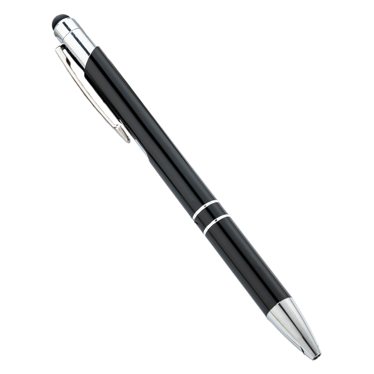 Bolígrafo de bola táctil mayorista de metal de aluminio capacitivo de mano pantalla táctil de doble propósito lápiz de capacitancia de metal