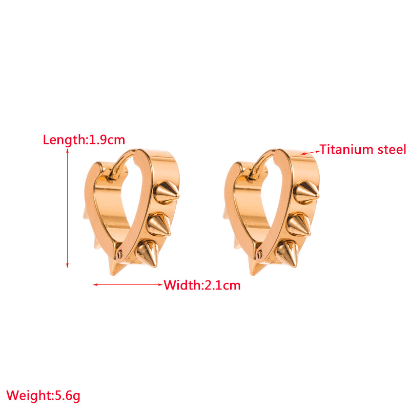 Simple Style Geometric Titanium Steel Plating Rhinestones Earrings 1 Pair