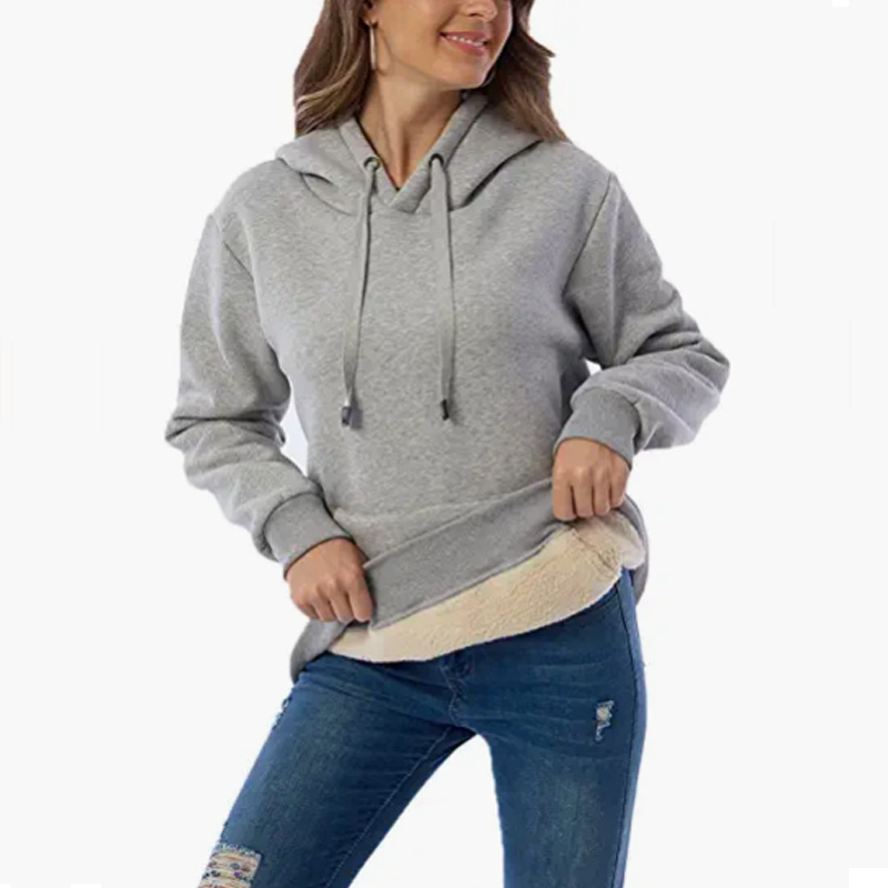 Damen Plüsch Strickjacke Mit Kapuze Winter Kapuzenpullover Jacke_voghion.com