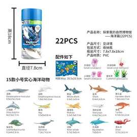 新凯纳跨境恐龙桶装玩具海洋动物侏罗纪恐龙暴虐霸王龙模型批发