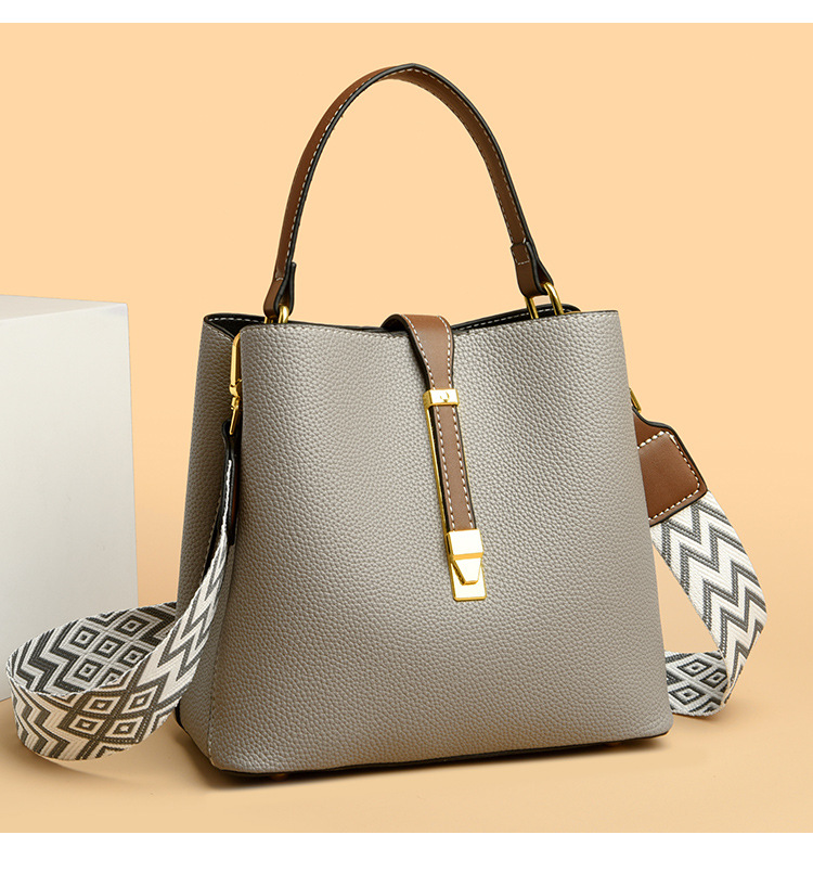 Live-Streaming minimalistisches Modedesign Eimer weiches Leder große Kapazität einzelne Schulter tragen Crossbody Mama Tasche_voghion.com