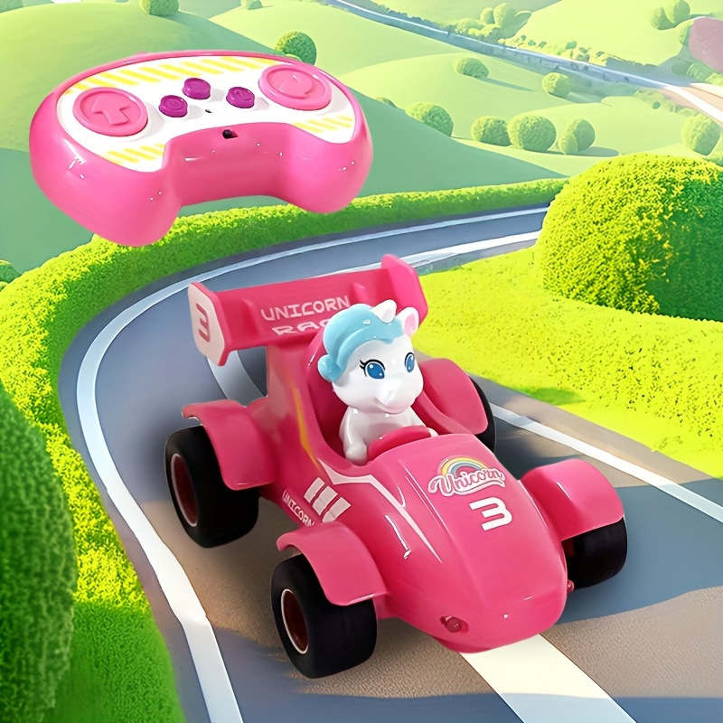 Fórmula 1 transfronteriza de alta velocidad deriva unicornio controlado remoto coche de choque de dibujos animados luces coche de carreras todoterreno