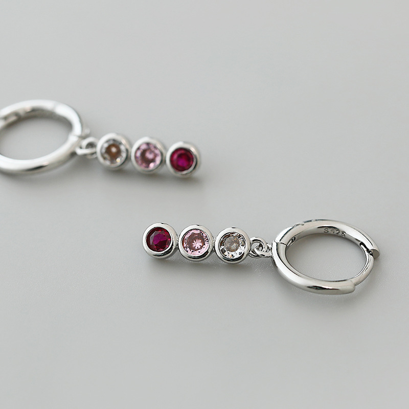 retro threecolor zircon drop hoop copper earrings wholesale Nihaojewelrypicture5