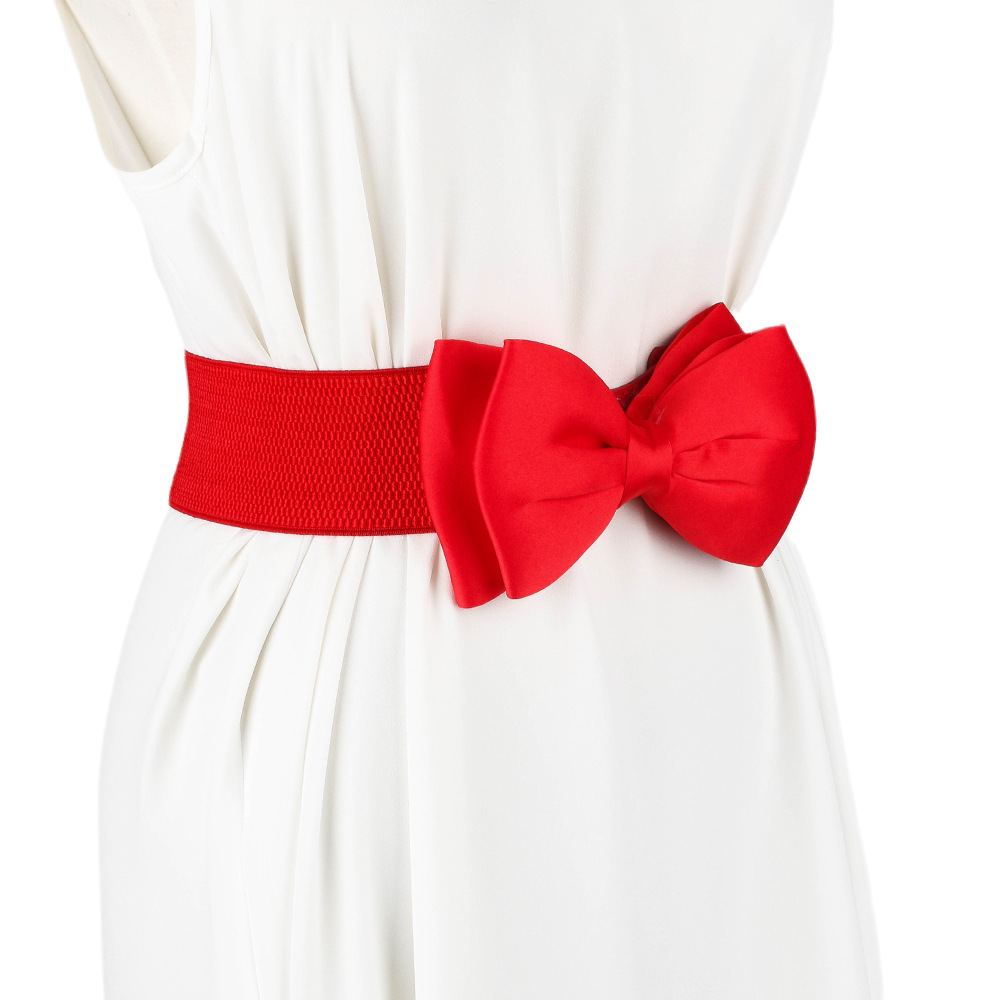 Cintura extra grassa e allargata Accessori elastici elastici Gonna decorativa Cintura per ragazze Ornamenti in vita con fiocco in chiffon_voghion.com