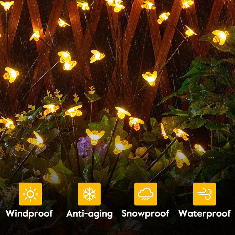 Simulación al aire libre abejas insectos luciérnagas lámpara solar patio jardín diseño exterior atmósfera decoración lámpara de cadena