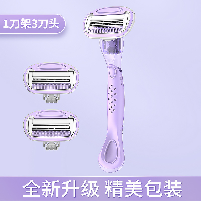 [regular Long Handle] Charm Purple (1 Tool Hold 3 Tool Head Storage Box)