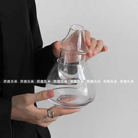 日式冰酒壶玻璃酒壶酒具ins风醒酒器家用温酒壶高颜值白酒壶批发