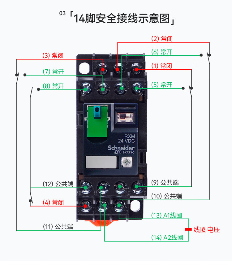 施耐德电气RXM系列L型中间继电器 4触点 03A RXM4LB2BD RXM4LB2P7-阿里巴巴