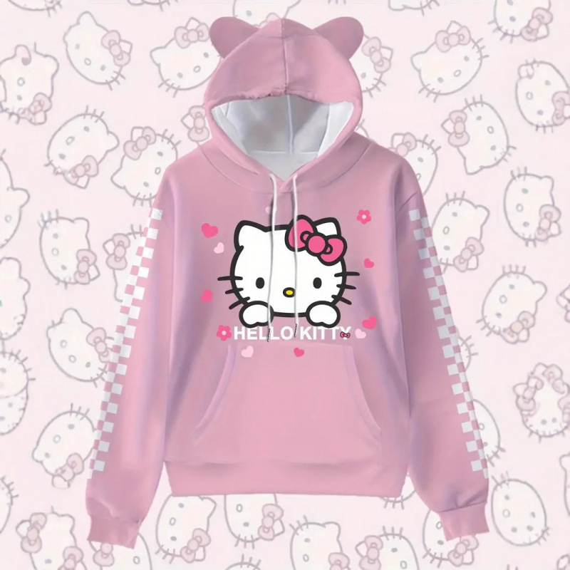 3D New Cat Ears Sanrio Hooded Hoodie Hello Kitty Hello Kitty Yugui Dog Kulomi