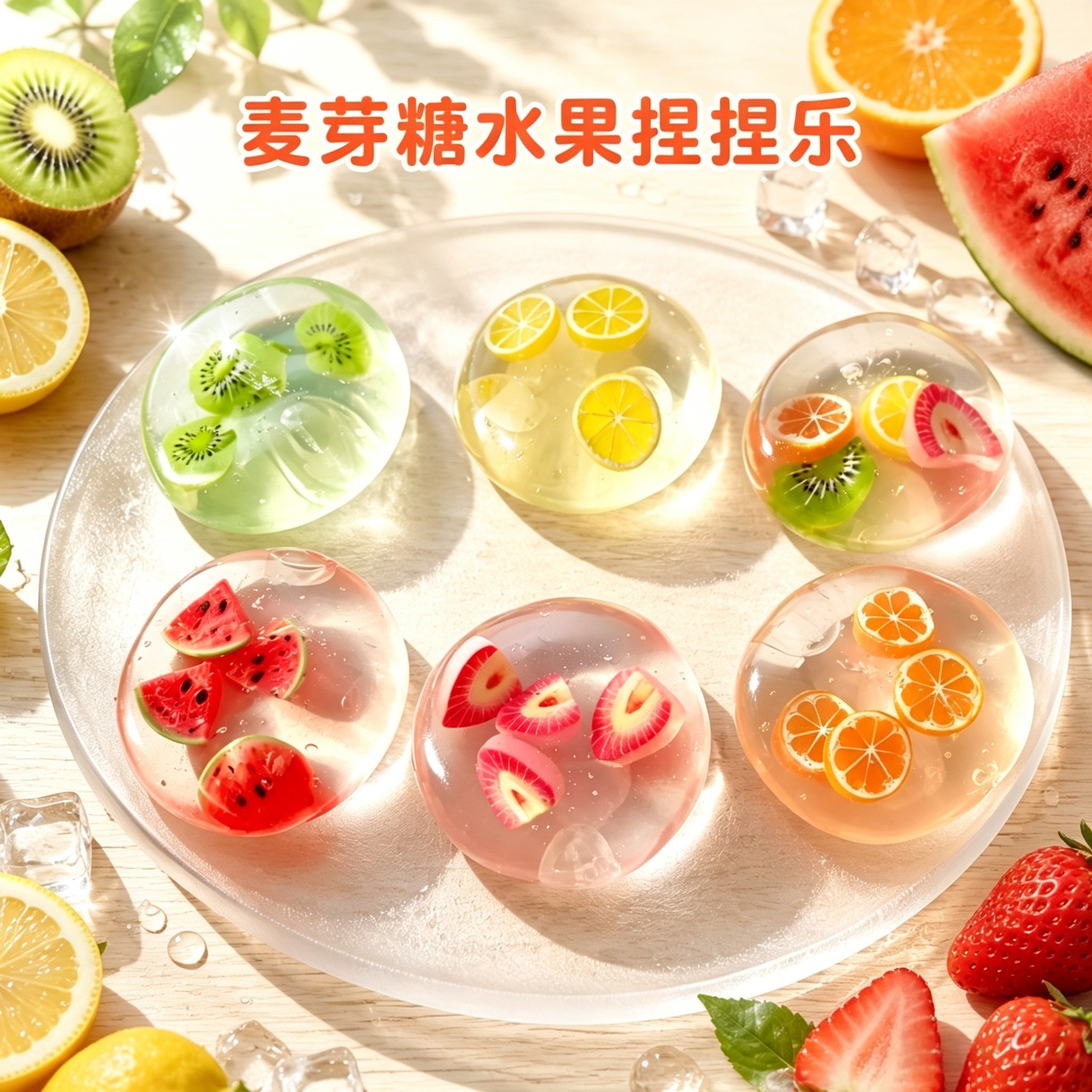 Popular fruit-shaped coconut balls, squishy and fun, are translucent, stress-relieving toys that can be molded and reshaped without bouncing back, offering a good feel and providing hours of fun