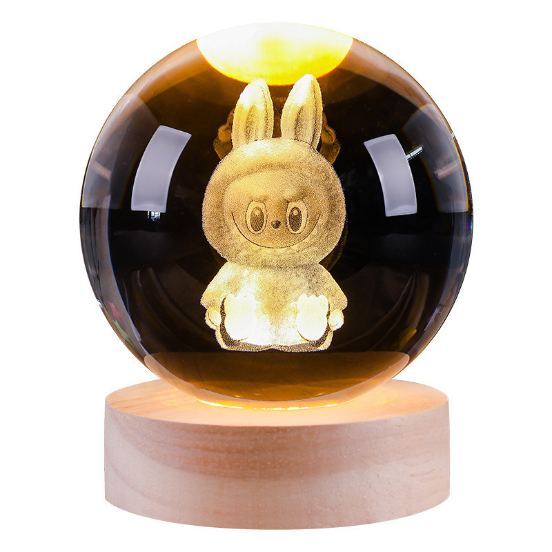 外贸热款3D卡通发光水晶球动漫周边手办纪念品生日礼物创意小礼物|undefined