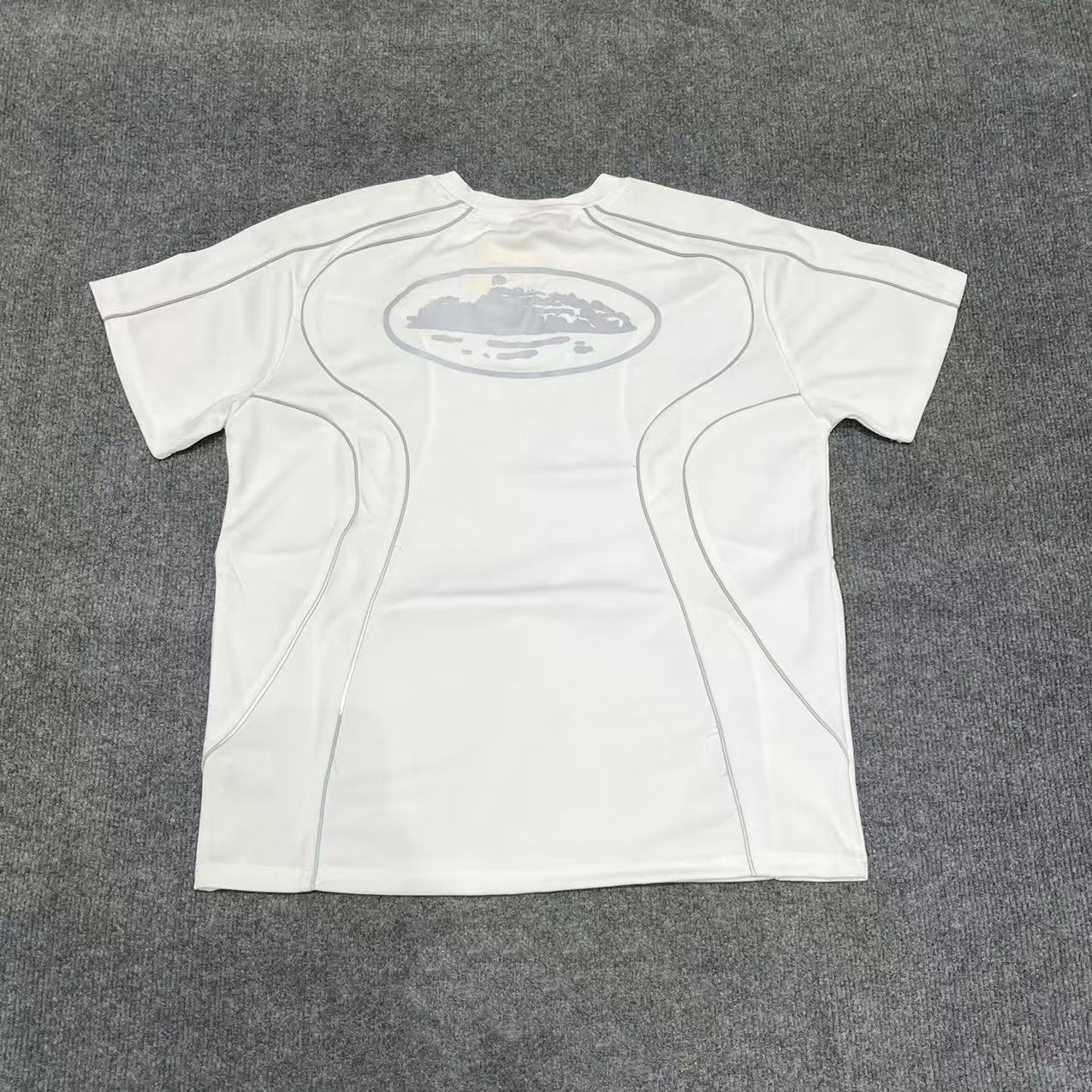 Marca de moda Alcatraz tira reflectante letra impresa camiseta de mangas cortas para hombres y mujeres callejera pantalones cortos casuales set Old Money Style
