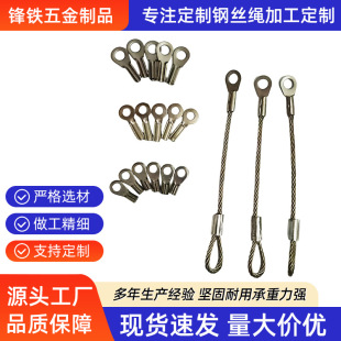 304 Steel Wire Rope Processing Lamp Anti-Fall Sling Steel Wire Safety Rope Fisheye Terminal Pressed Stainless Steel Safety Rope