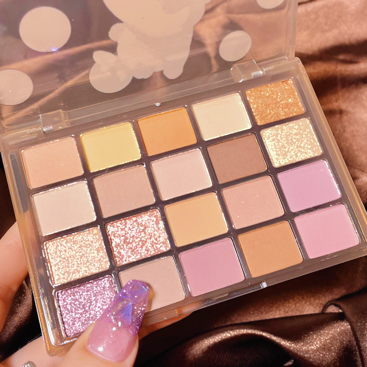 PCXC20 color pequeña sombra de ojos de corazón lindo rubor alto reparación de CD cara mate brillo sombra de ojos de dibujos animados de color tierra