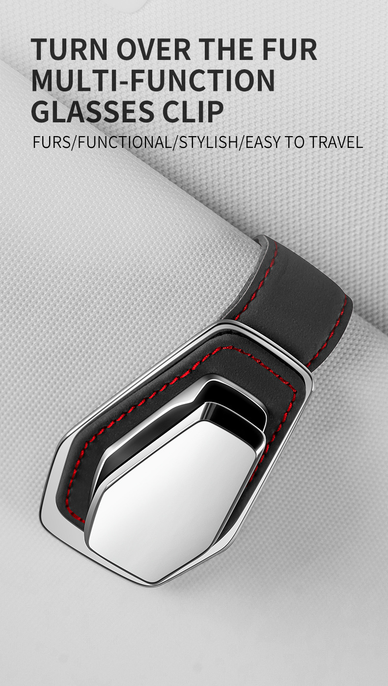 Car suede glasses clip universal hardware car inner glasses clip ticket clip export popular products multi-color