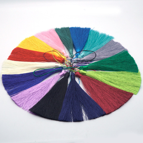13CM closed polyester ice silk tassel tassel Chinese fan pendant bookmark Hanfu hanging tassel accessories jewelry
