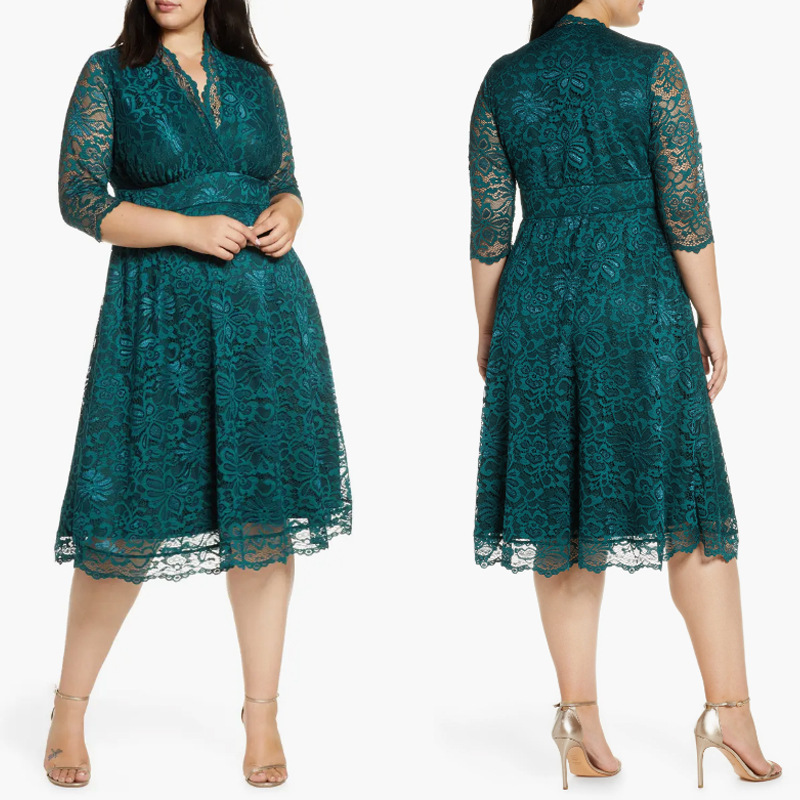 Plus-Size Women's Custom-Made Dresses, Lace Gowns, Lace Skirts, High-End Custom Orders, Small Batch Production