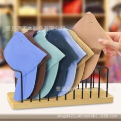 木製野球帽収納棚デスクトップ帽子ハンカチ帽子日よけ帽子収納整理棚モール帽子展示棚