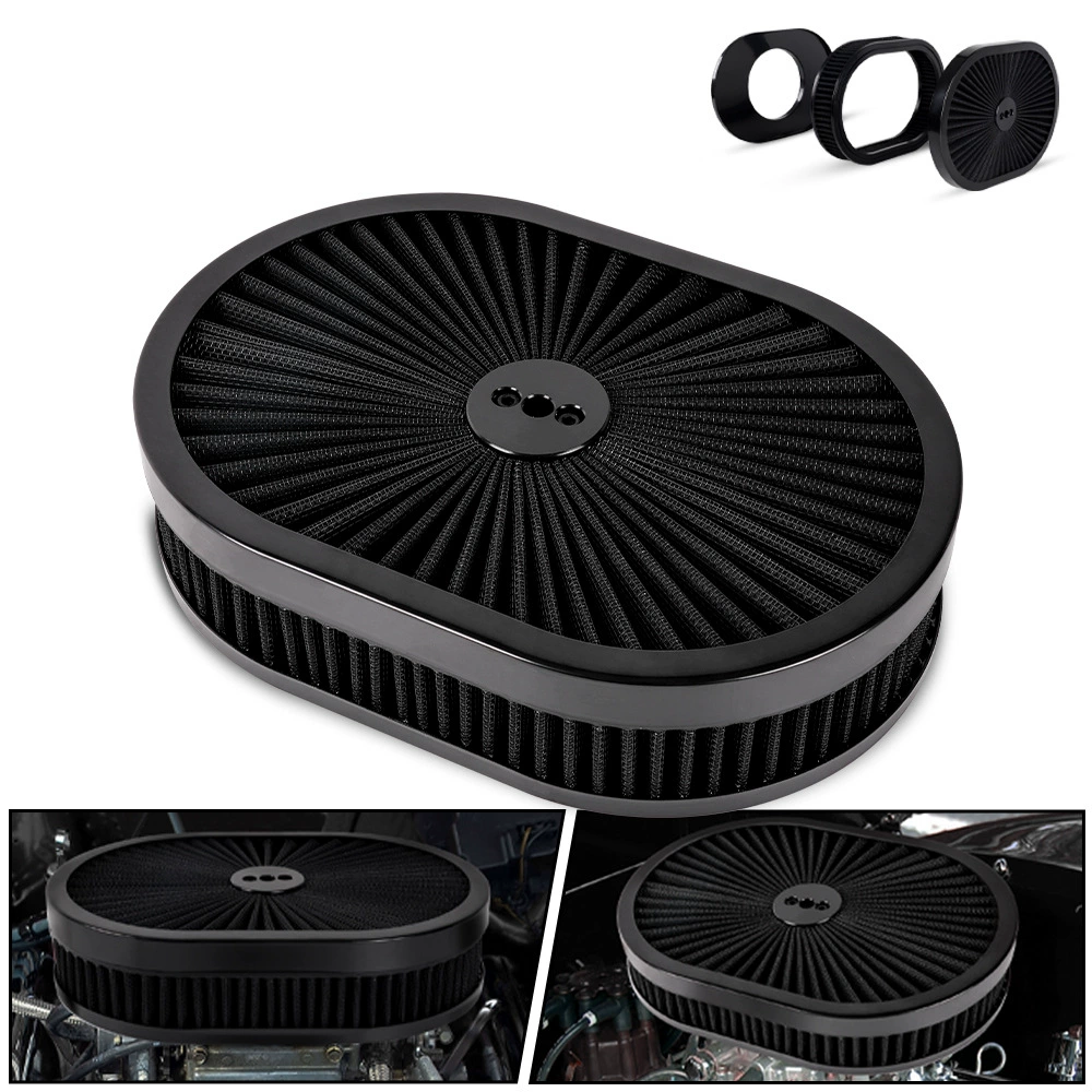 Трансграничный автомобиль модифицированный овальный воздушный фильтр для 5-1/8 "интерфейс очиститель расхода воздуха