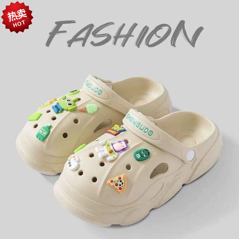 9099 пещерные туфли женские летние мультфильмы милые трехглазые студенческие пары дикие нескользящие на улице Сезам