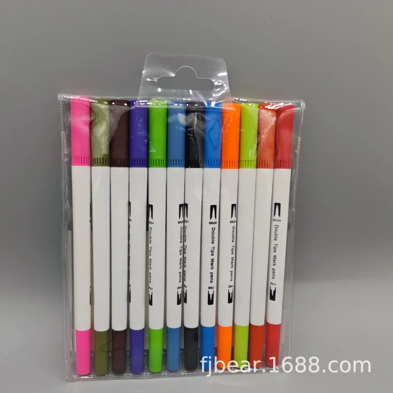 Double-sided watercolour, children's multicoloured crayons