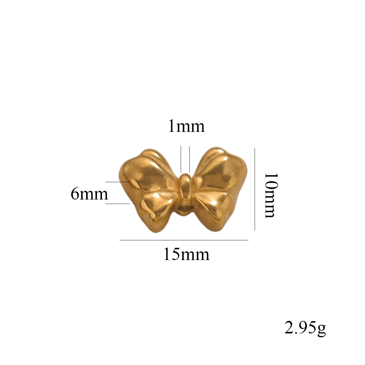 Acero inoxidable transfronterizo agujero recto fundición arco DIY material perlas pendientes para el cabello collar impermeable joyas chapadas en oro