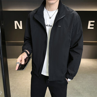 Men's Jacket 2025 Spring New Versatile Casual Simple Jacket Trendy Stand Collar Stylish Youth Jacket
