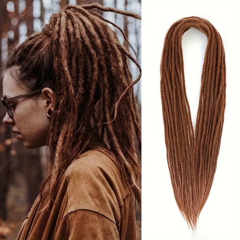 Temu/shein venta caliente pelucas europeas y americanas ganchillo de fibra química pelo dreadlock double trenza sucia trenza sucia de doble cola