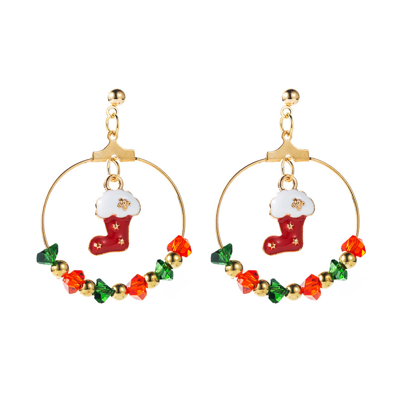 Boucles D&#39;oreilles Pendantes Chaussettes Cloche Arbre De Noël En Gros Nihaojewelry display picture 8