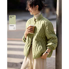 沫晗依美 冬季新款休闲时尚立领棉服外套百搭短棉衣女