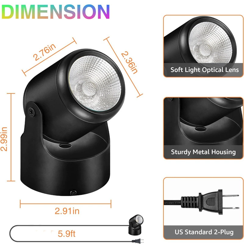Cross-border new indoor remote control dimming color temperature spotlight spotlight desktop decoration plant background wall projection light