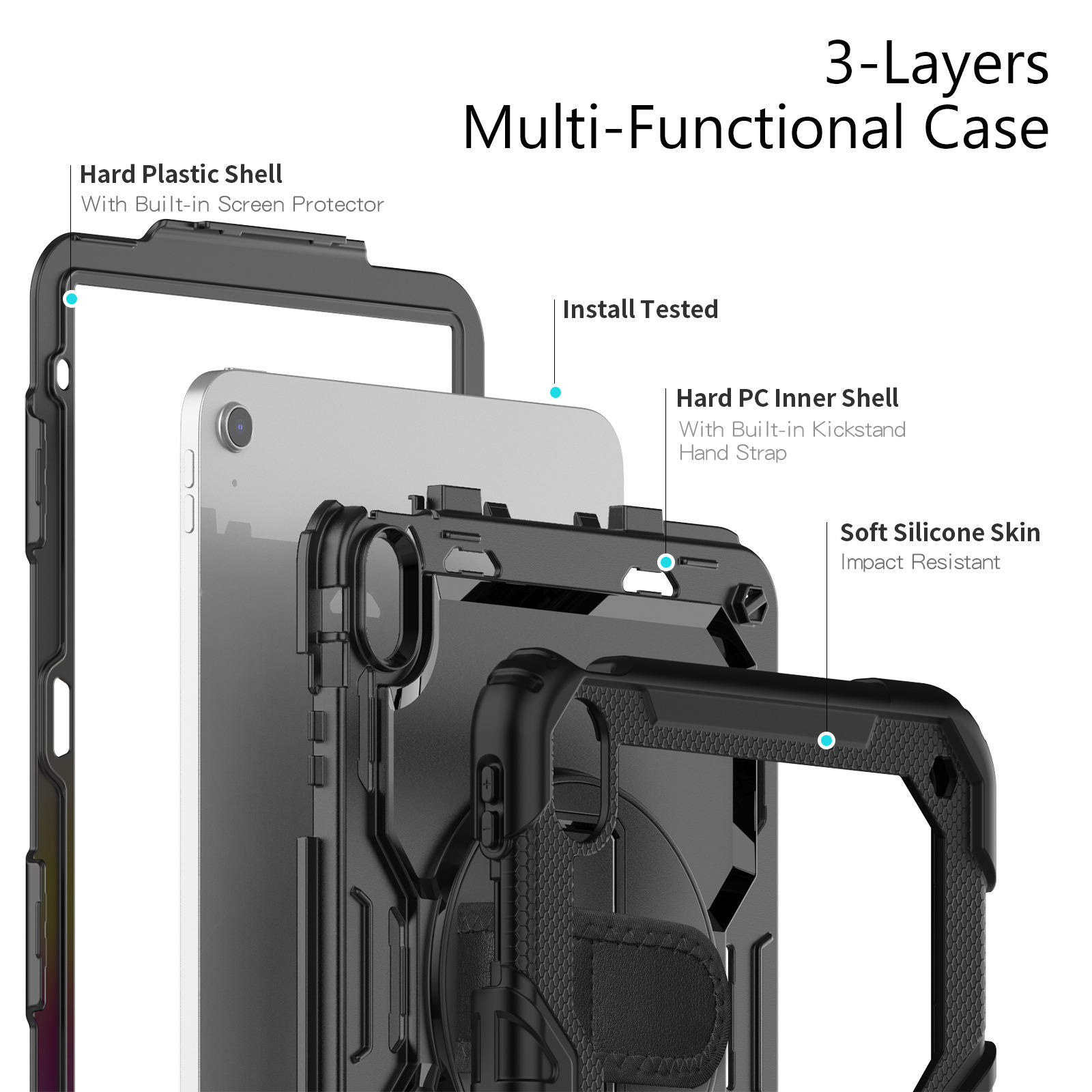 Ipadpro2025 Apple nueva funda protectora 10.2 a prueba de caídas 11/13 pulgadas 10th/11th funda plana de silicona