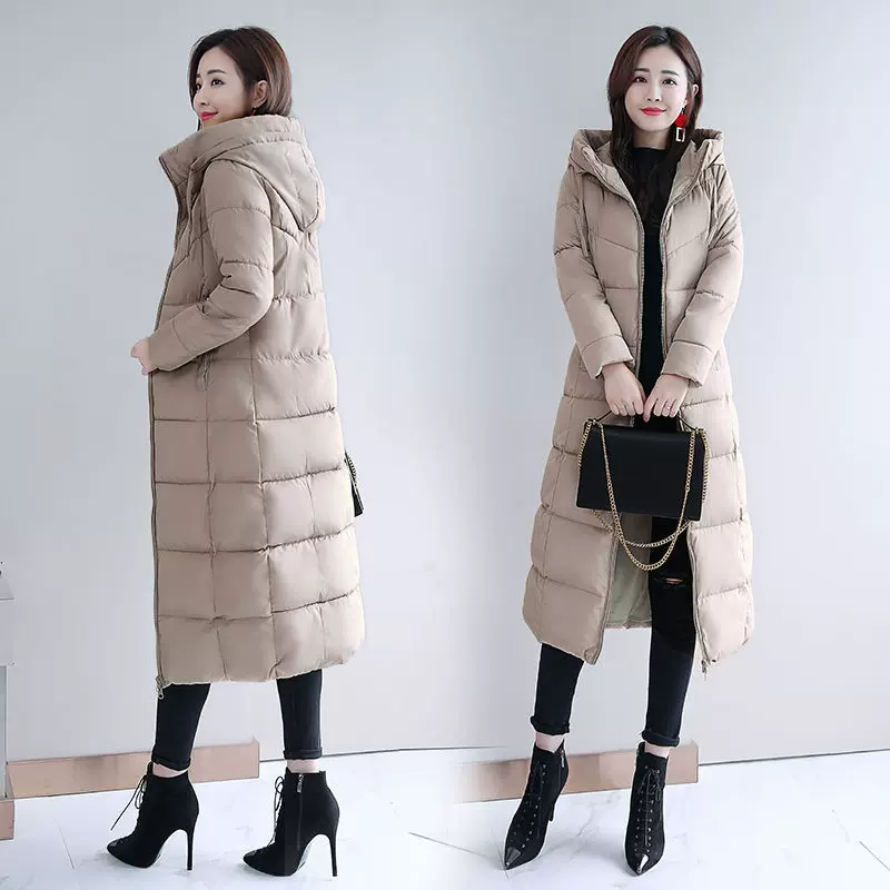 2023冬季新款韩版棉衣女中长款棉衣女式羽绒棉服加厚修身棉袄外套