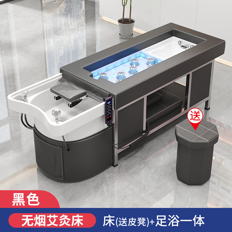 Negro moxibustión pie cama de baño