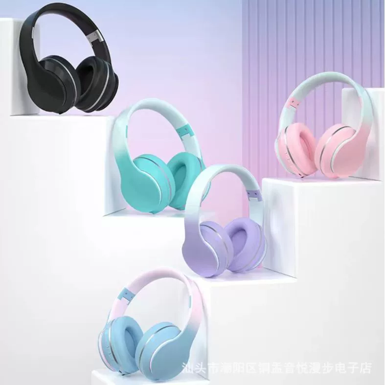 Наголовная Bluetooth-гарнитура BT611 с градиентным цветовым шумоподавлением Macaron DR56 e-sports