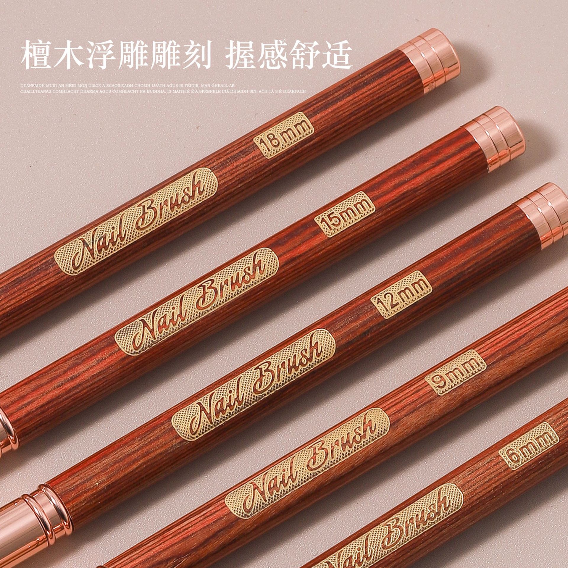 5 paquetes de bolígrafos de dibujo para uñas de palo de sándalo de estilo japonés con tapa, tubo de aguja extremadamente delgado, bolígrafos pintados con hilo de dibujo, bolígrafos de manga de uñas