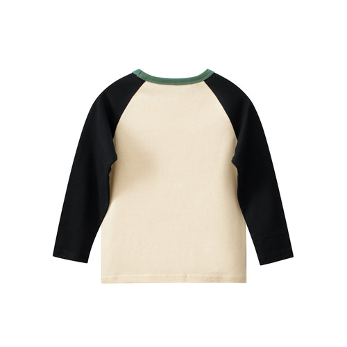 27kids Korean-style children's long-sleeve T-shirt 2025 Spring children's base shirt for baby boys